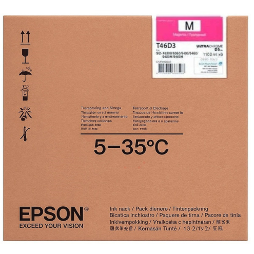 ORIGINAL EPSON T46D3 Tintenpatrone magenta 1.100,00 ml, VE=6 (C 13 T 46D340)