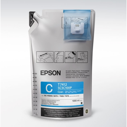 ORIGINAL EPSON T741200 Tintenpatrone cyan 1.000,00 ml, VE=6 (C 13 T 741200)