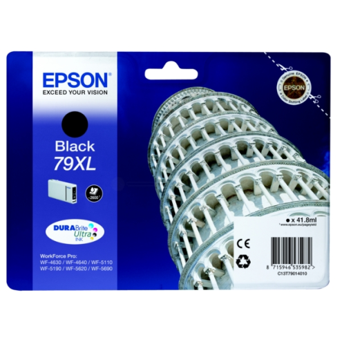 ORIGINAL EPSON 79XL Tintenpatrone schwarz High-Capacity 2.600 Seiten, 41,80 ml (C 13 T 79014010)