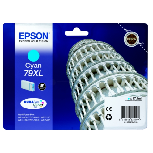 ORIGINAL EPSON 79XL Tintenpatrone cyan High-Capacity 2.000 Seiten, 17,10 ml (C 13 T 79024010)