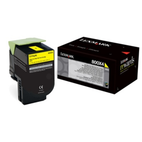 ORIGINAL LEXMARK 800X4 Toner-Kit gelb extra High-Capacity 4.000 Seiten (80C0X40)