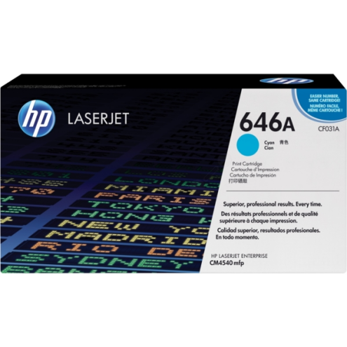 ORIGINAL HP 646A Tonerkartusche cyan 12.500 Seiten/5% (CF 031 A)