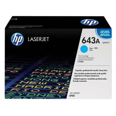 ORIGINAL HP 643A Tonerkartusche cyan 10.000 Seiten/5% (Q 5951 A)