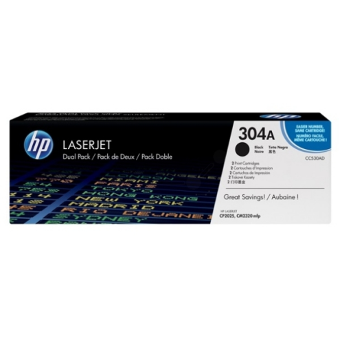 ORIGINAL HP 304A Tonerkartusche schwarz Doppelpack 3.500 Seiten/5%, VE=2 (CC 530 AD)