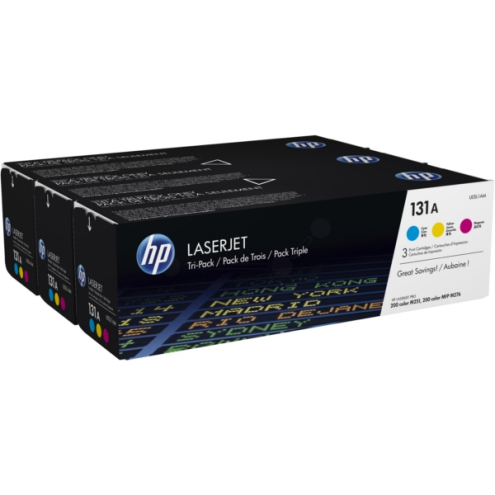 ORIGINAL HP 131A Tonerkartusche Rainbow-Kit (c,m,y) 1.800 Seiten, VE=3 (U0SL1AM)