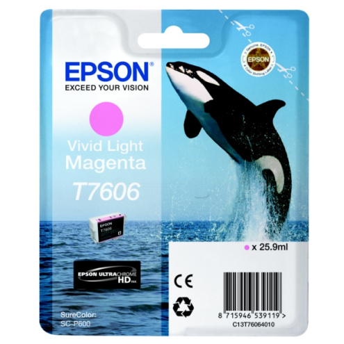 ORIGINAL EPSON T7606 Tintenpatrone magenta hell 2.800 Seiten, 25,90 ml (C 13 T 76064010)