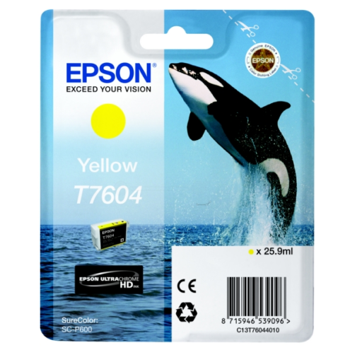ORIGINAL EPSON T7604 Tintenpatrone gelb 2.100 Seiten, 25,90 ml (C 13 T 76044010)