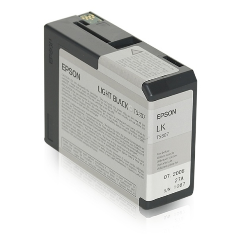 ORIGINAL EPSON T5807 Tintenpatrone schwarz hell 80,00 ml (C 13 T 580700)