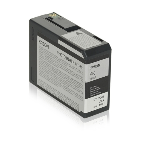ORIGINAL EPSON T5801 Tintenpatrone schwarz Foto 80,00 ml (C 13 T 580100)