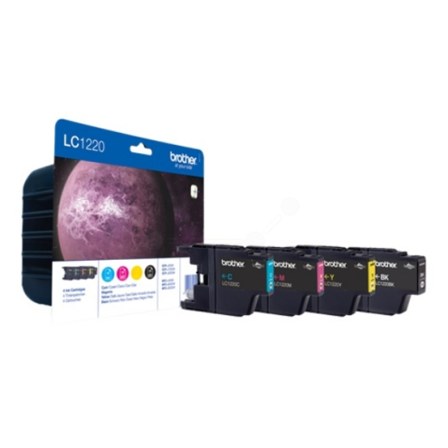 ORIGINAL BROTHER LC1220VALBP Tintenpatrone MultiPack Bk,C,M,Y 300 Seiten, VE=4