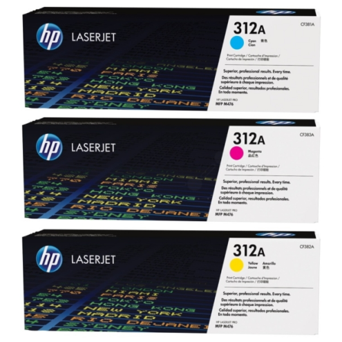 ORIGINAL HP 312A Tonerkartusche MultiPack cyan magenta gelb 2.700 Seiten, VE=3 (CF 440 AM)