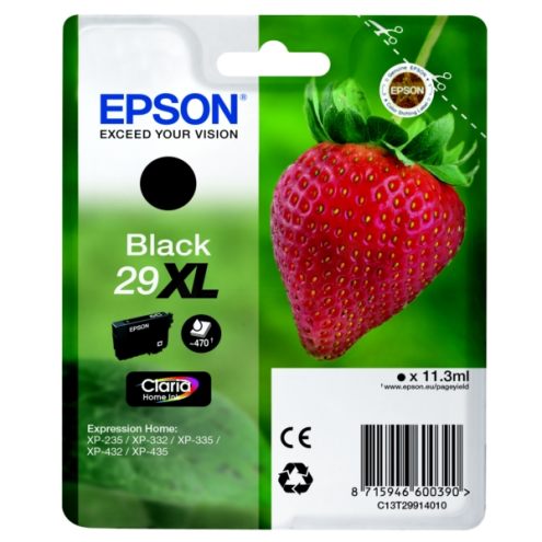 ORIGINAL EPSON 29XL Tintenpatrone schwarz High-Capacity 470 Seiten, 11,30 ml (C 13 T 29914012)