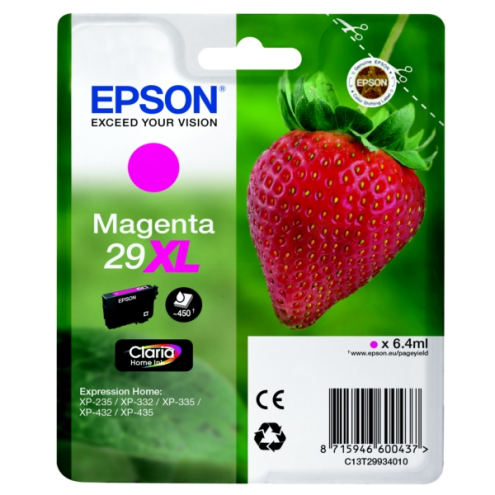 ORIGINAL EPSON 29XL Tintenpatrone magenta High-Capacity 450 Seiten, 6,40 ml (C 13 T 29934012)