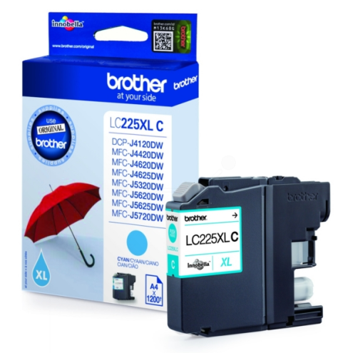ORIGINAL BROTHER LC225XLC Tintenpatrone cyan 1.200 Seiten, 11,80 ml