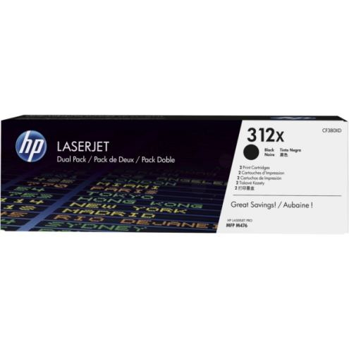 ORIGINAL HP 312XD Tonerkartusche schwarz Doppelpack 4.400 Seiten, VE=2 (CF 380 XD)
