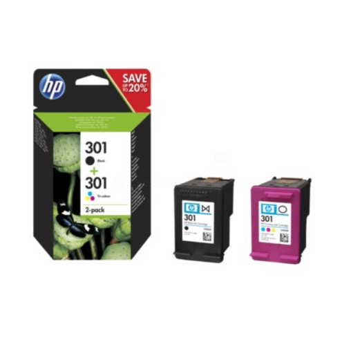ORIGINAL HP 301 Druckkopfpatrone Multipack schwarz + color 170pg + 150pg (N9J72AE)