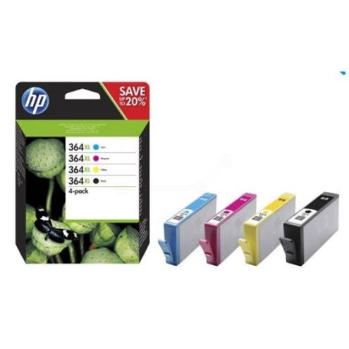 ORIGINAL HP 364XL Tintenpatrone MultiPack Bk,C,M,Y High-Capacity 1x 550pg + 3x 750pg (N9J74AE)