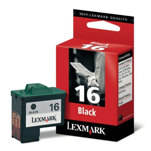ORIGINAL LEXMARK 16 Druckkopfpatrone schwarz 335 Seiten, 14,00 ml (10N0016E)