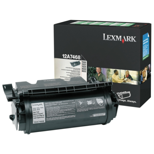 ORIGINAL LEXMARK 12A7468 Tonerkartusche schwarz High-Capacity return program f?r Etiketten 21.000 Seiten