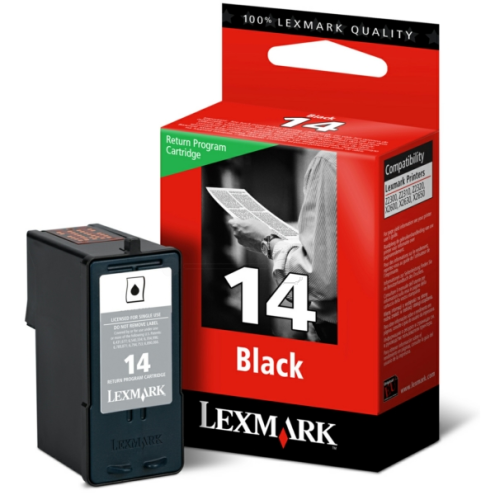 ORIGINAL LEXMARK 14 Druckkopfpatrone schwarz return program 175 Seiten (18C2090E)