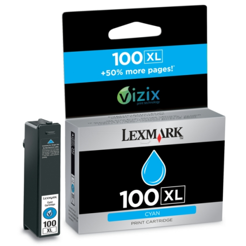 ORIGINAL LEXMARK 100XL Tintenpatrone cyan High-Capacity return program 600 Seiten (14N1069E)