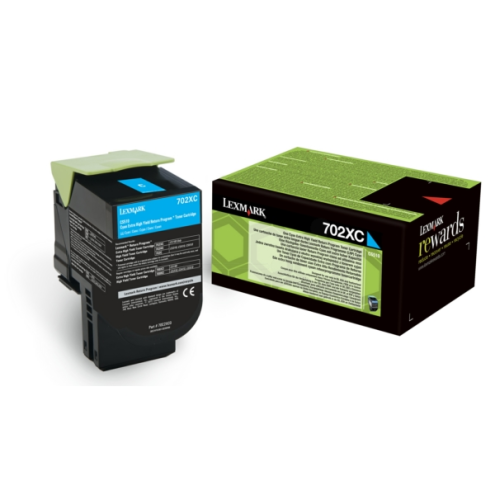 ORIGINAL LEXMARK 702XC Toner-Kit cyan extra High-Capacity return program 4.000 Seiten (70C2XC0)