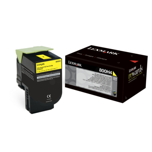 ORIGINAL LEXMARK 800H4 Toner-Kit gelb 3.000 Seiten (80C0H40)