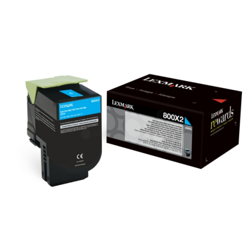 ORIGINAL LEXMARK 800X2 Toner-Kit cyan extra High-Capacity 4.000 Seiten (80C0X20)