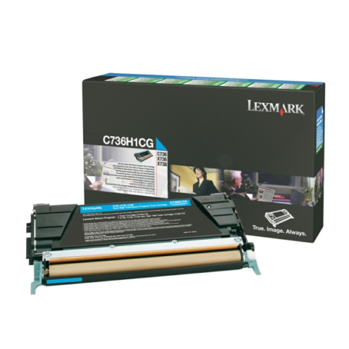 ORIGINAL LEXMARK C736H1CG Toner-Kit cyan return program 10.000 Seiten