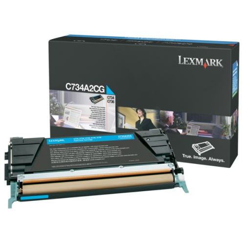 ORIGINAL LEXMARK C734A1CG Toner-Kit cyan return program 6.000 Seiten