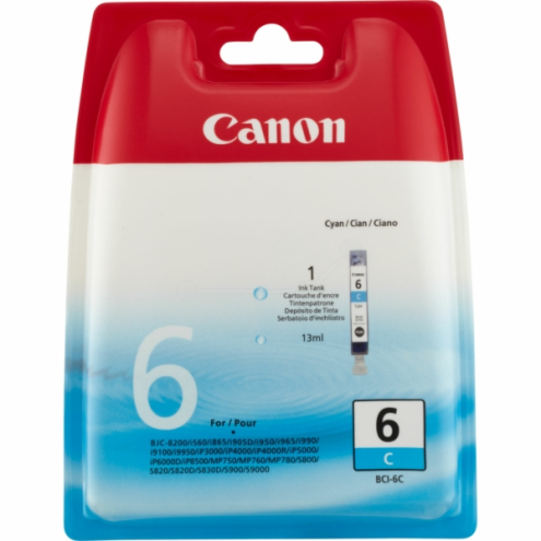 ORIGINAL CANON BCI6C Tintenpatrone cyan 280 Seiten, 13,00 ml (4706 A 002)