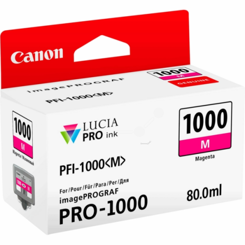 ORIGINAL CANON PFI1000M Tintenpatrone magenta 5.855 Seiten, 80,00 ml (0548 C 001)
