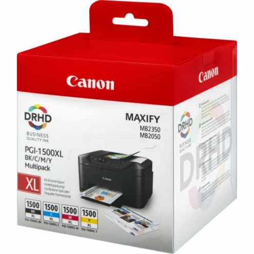 ORIGINAL CANON PGI1500XLCMYBK Tintenpatrone MultiPack Bk,C,M,Y 34ml + 3x12ml (9182 B 004)