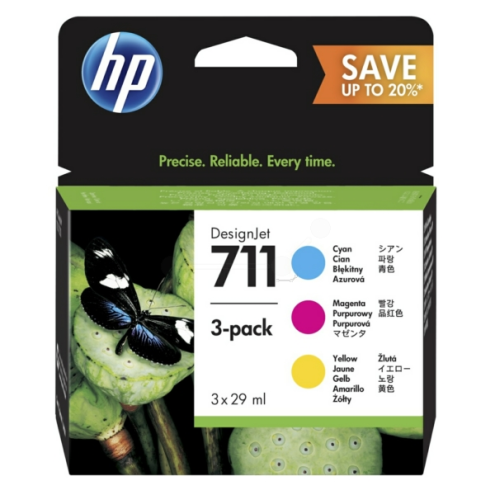 ORIGINAL HP 711 Tintenpatrone MultiPack C,M,Y 29,00 ml, VE=3 (P2V32A)