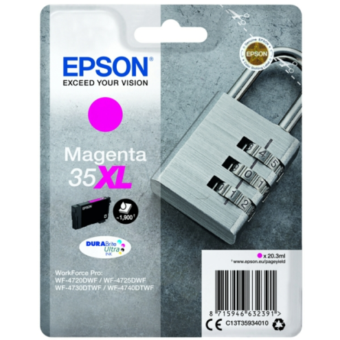 ORIGINAL EPSON 35XL Tintenpatrone magenta High-Capacity 1.900 Seiten, 20,30 ml (C 13 T 35934010)