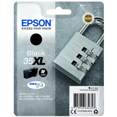 ORIGINAL EPSON 35XL Tintenpatrone schwarz High-Capacity 2.600 Seiten, 41,20 ml (C 13 T 35914010)