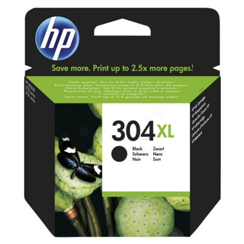ORIGINAL HP 304XL Druckkopfpatrone schwarz High-Capacity 300 Seiten, 6,00 ml (N9K08AE)