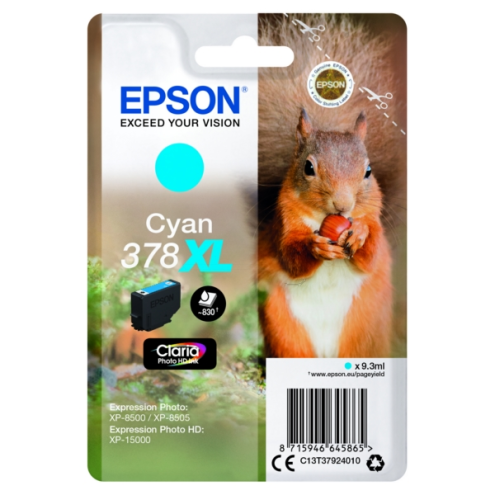 ORIGINAL EPSON 378XL Tintenpatrone cyan High-Capacity 830 Seiten, 9,30 ml (C 13 T 37924010)