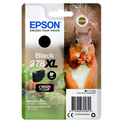 ORIGINAL EPSON 378XL Tintenpatrone schwarz High-Capacity 500 Seiten, 11,20 ml (C 13 T 37914010)