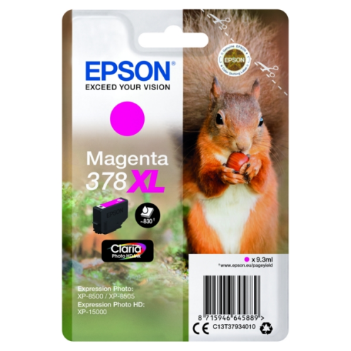 ORIGINAL EPSON 378XL Tintenpatrone magenta High-Capacity 830 Seiten, 9,30 ml (C 13 T 37934010)