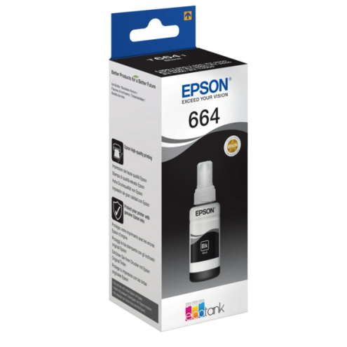 ORIGINAL EPSON 664 Tintenflasche schwarz 4.000 Seiten, 70,00 ml (C 13 T 664140)