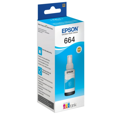 ORIGINAL EPSON 664 Tintenflasche cyan 6.500 Seiten, 70,00 ml (C 13 T 664240)