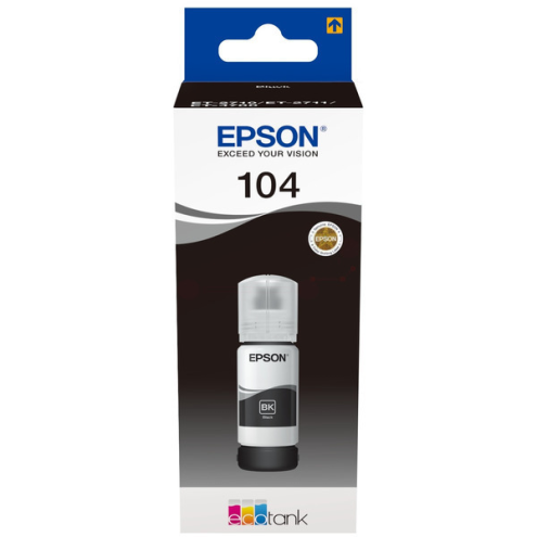 ORIGINAL EPSON 104 Tintenflasche schwarz 4.500 Seiten, 65,00 ml (C 13 T 00P140)
