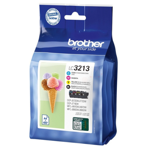 ORIGINAL BROTHER LC3213VALDR Tintenpatrone MultiPack Bk,C,M,Y 400 Seiten, VE=4