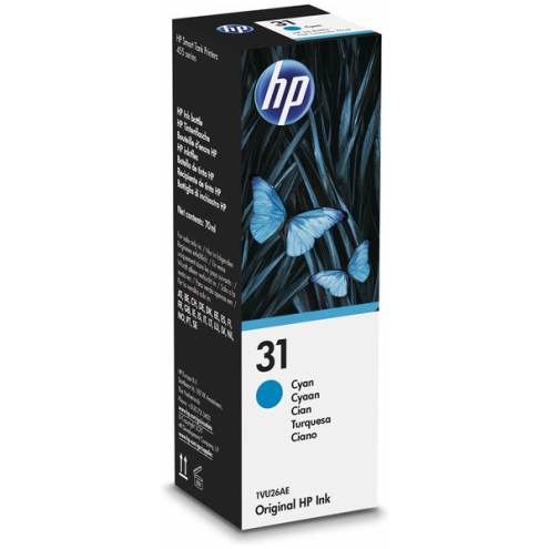 ORIGINAL HP 31 Tintenpatrone cyan 8.000 Seiten, 70,00 ml (1VU26AE)