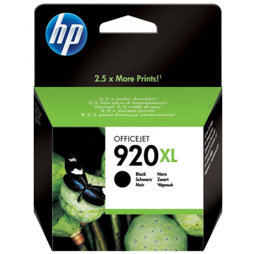 ORIGINAL HP 920XL Tintenpatrone schwarz High-Capacity 1.200 Seiten, 49,00 ml (CD 975 AE)