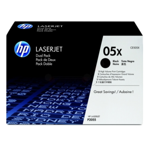 ORIGINAL HP 05XD Tonerkartusche schwarz Doppelpack 6.500 Seiten, VE=2 (CE 505 XD)