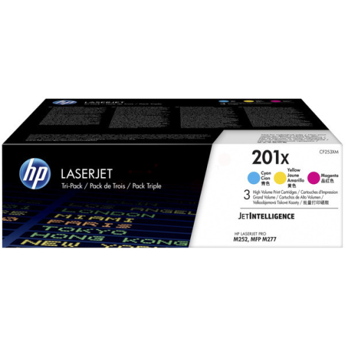 ORIGINAL HP 201X Tonerkartusche MultiPack C,M,Y 2.300 Seiten, VE=3 (CF 253 XM)