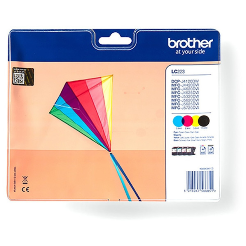 ORIGINAL BROTHER LC223VAL Tintenpatrone MultiPack Bk,C,M,Y 550 Seiten, VE=4